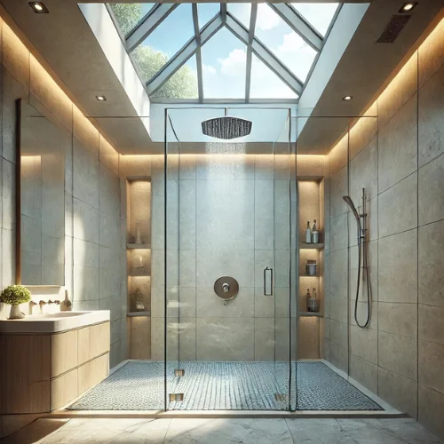 10. Walk-In Shower with Skylight