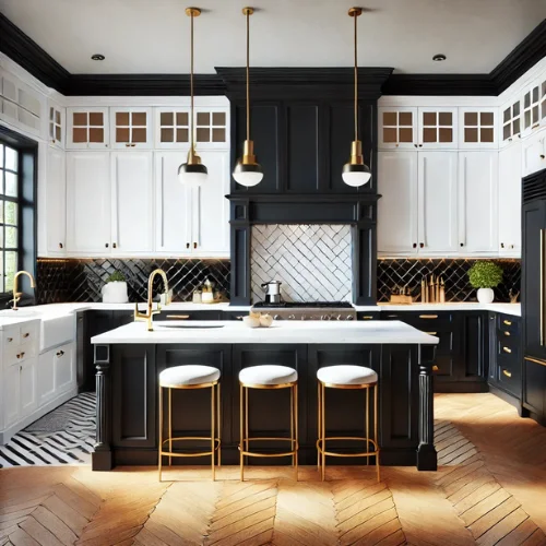 16. High-Contrast Kitchens