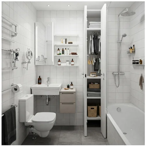 Tiny Bathroom, Maximum Storage