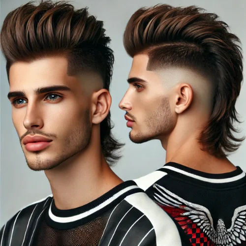 9. Mullet Fade con Parte Dura