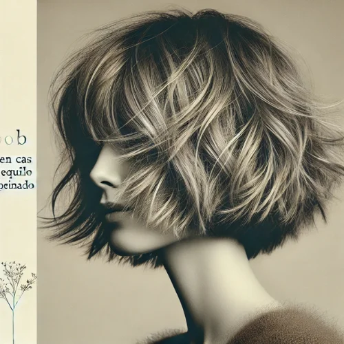 16. Bob en capas con flequillo despeinado