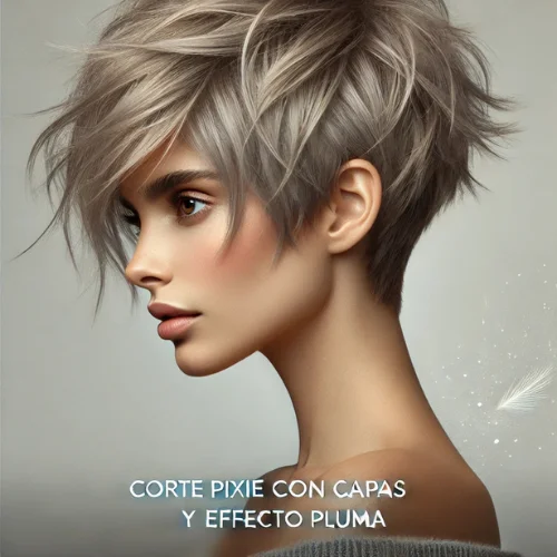 28. Corte pixie con capas y efecto pluma