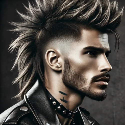 10. Mullet Fade con Estilo Punk