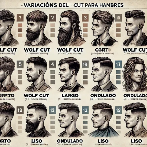 Variaciones del Wolf Cut para Hombres
