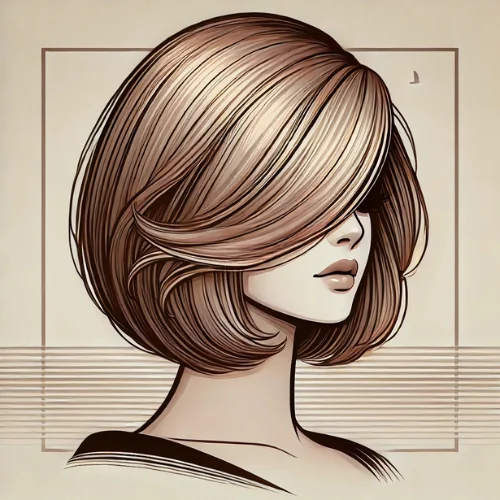 6. Bob en capas con flequillo lateral