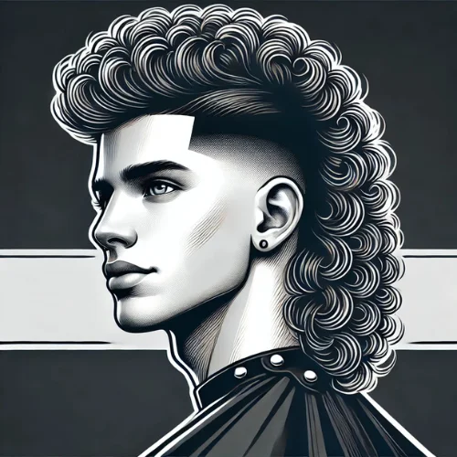 2. Mullet Fade con Rizos Naturales