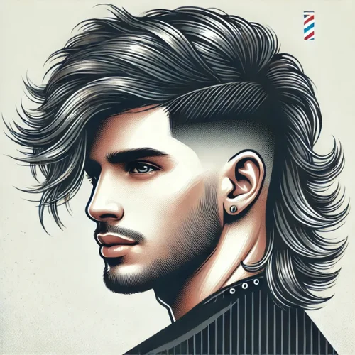 4. Mullet Fade con Textura