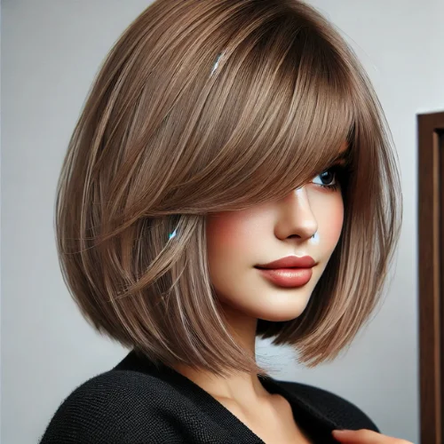 5. Corte a la Altura de los Hombros con Flequillo