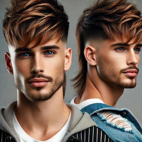 5. Mullet Fade con Flequillo