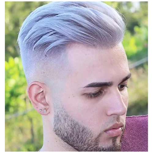 8. Corte Buzz Gris Plateado Para Hombres