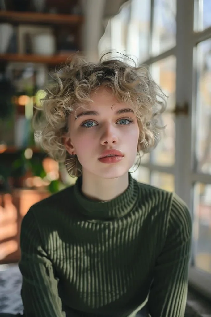 Short Curly Wolf Cut