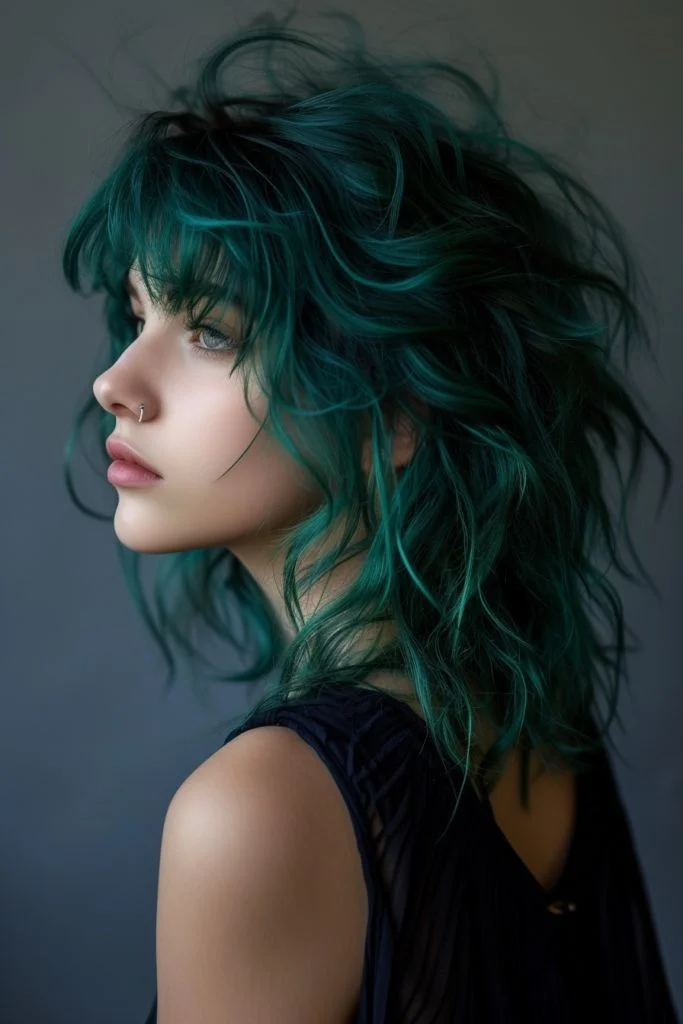 Teal Shullet Hairstyle